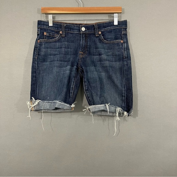 7 For All Mankind Bootcut Frayed Cuffed Denim Shorts - Picture 1 of 16